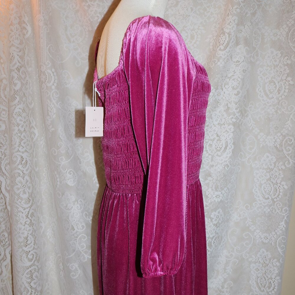 LC Lauren Conrad wine chalet pink large dress NWT MAXI length - Picture 4 of 11